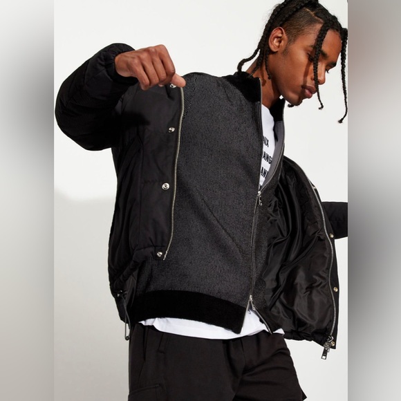 ARMANI EXCHANGE COTTON VISCOSE BLEND CARDIGAN (GRAY) - Picture 4 of 7